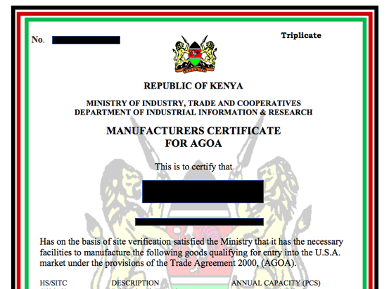 Improving Kenya’s Ease of Doing Business Index: The AGOA process