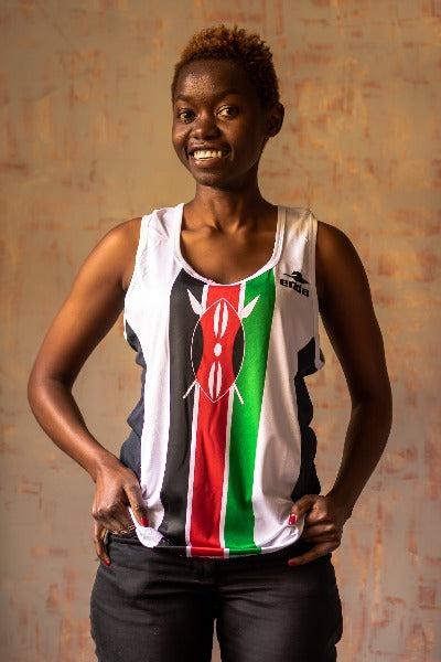 Women white running vest