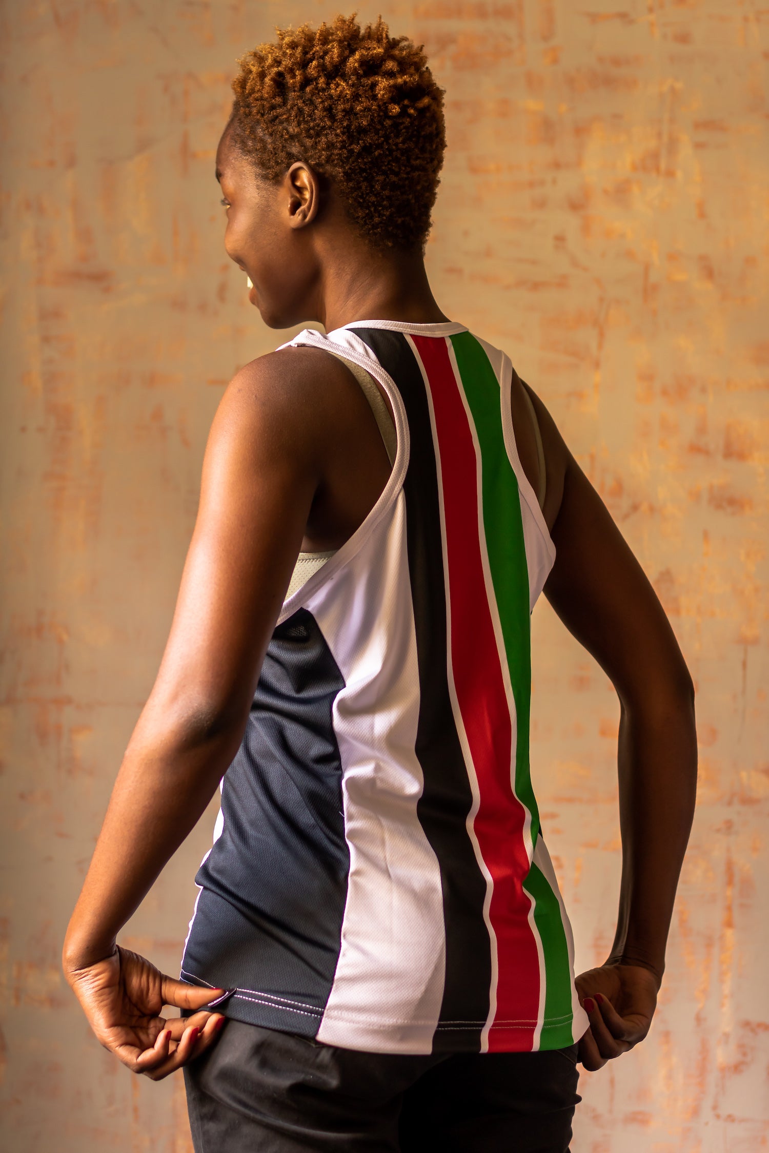 Women white running vest